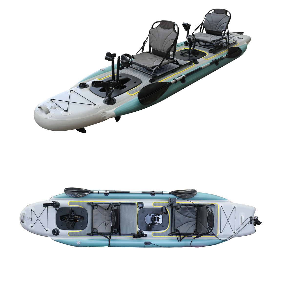 14ft Inflatable Fishing Canoe  - Fishing Kayak Seat บทวิจารณ์และราคา