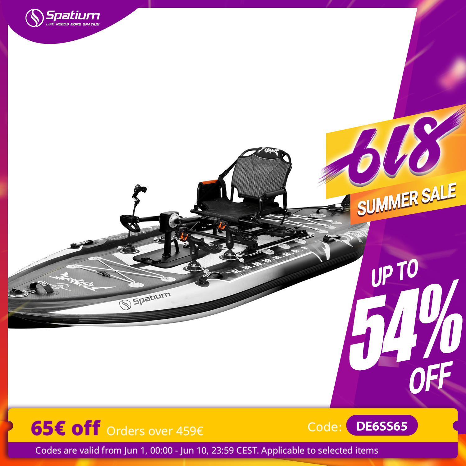 Spatium Pedal Kayak Inflatable - Fishing Kayak Pedal Drive บทวิจารณ์และราคา