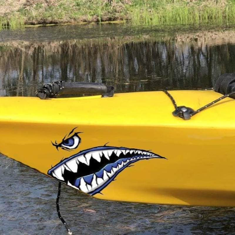 2PCS Shark Teeth Mouth Boat St - Fishing Kayak Sit On Top บทวิจารณ์และราคา