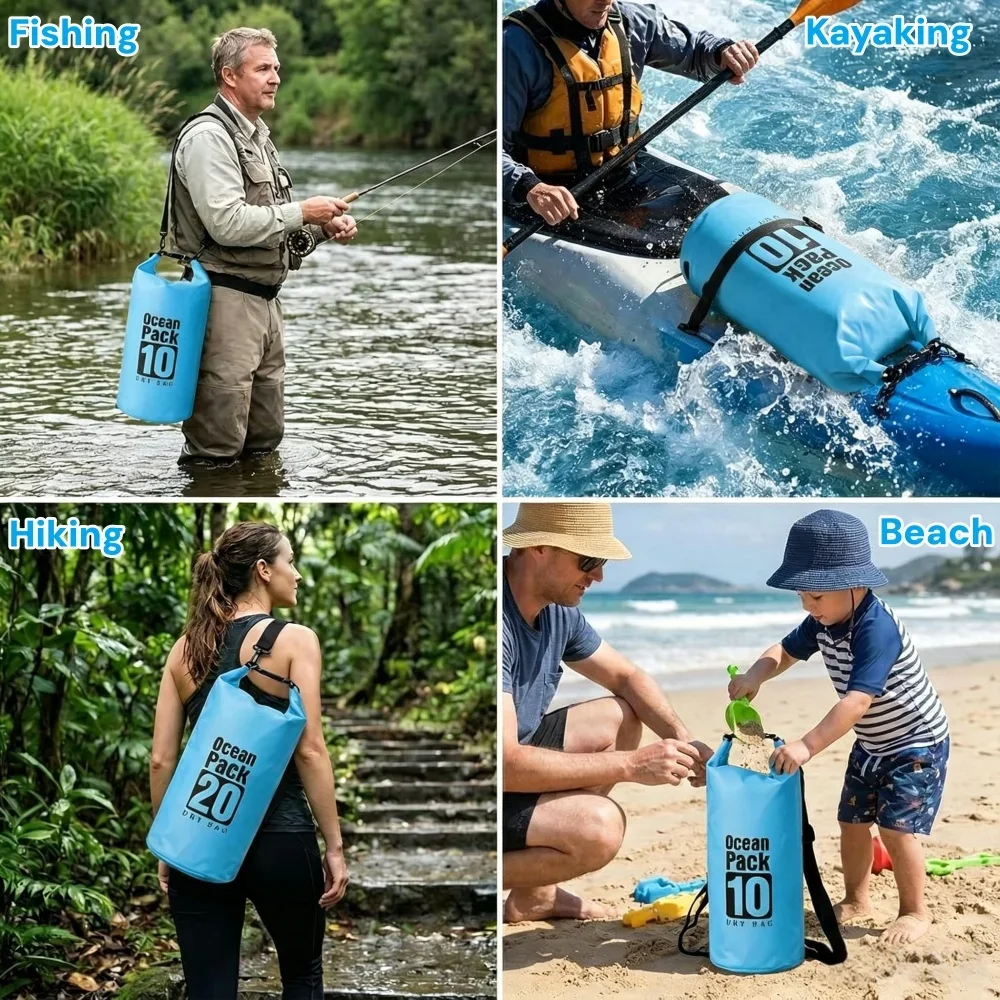 500D Waterproof Dry Bag Floati - Fishing Kayak Storage Bag บทวิจารณ์และราคา